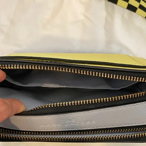 Marc Jacobs Yellow Crossbody Camera Bag with Checker Strap - Picture 9 of 15